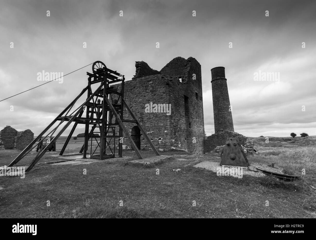 Un bâtiment abandonné dans une mine désaffectée, Mine Magpie Banque D'Images