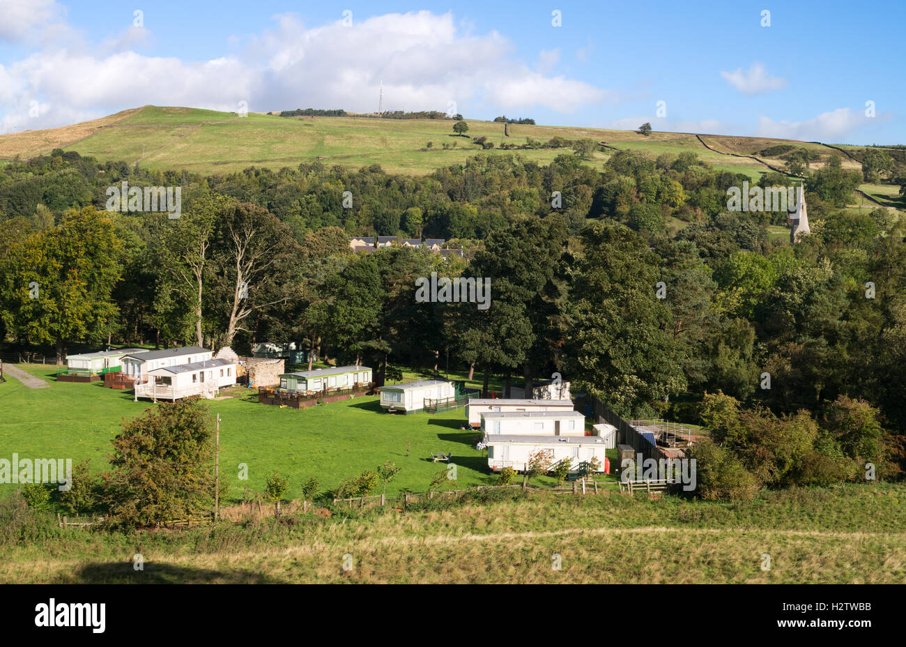 Bridge End Farm caravan park statique à Frosterley, Weardale, Co Durham, England, UK Banque D'Images