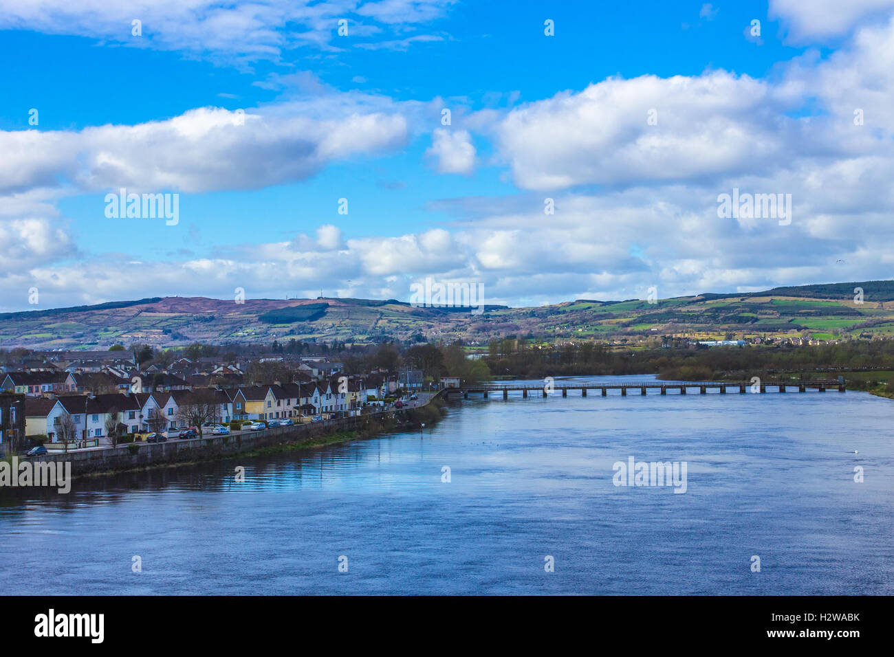 Avis de Limerick le long de la rivière Shannon Banque D'Images