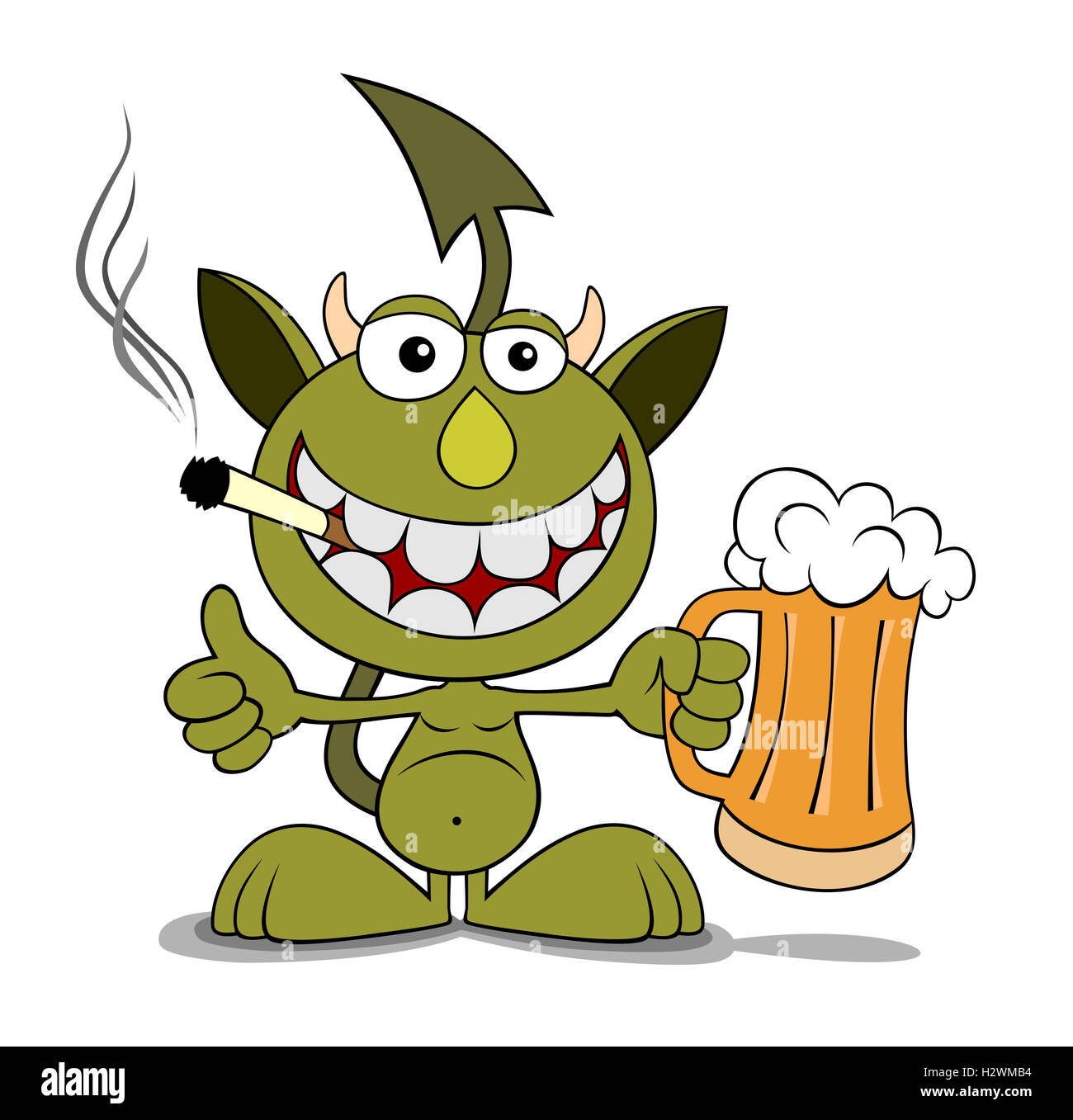 Vector illustration de style cartoon funny devil Banque D'Images