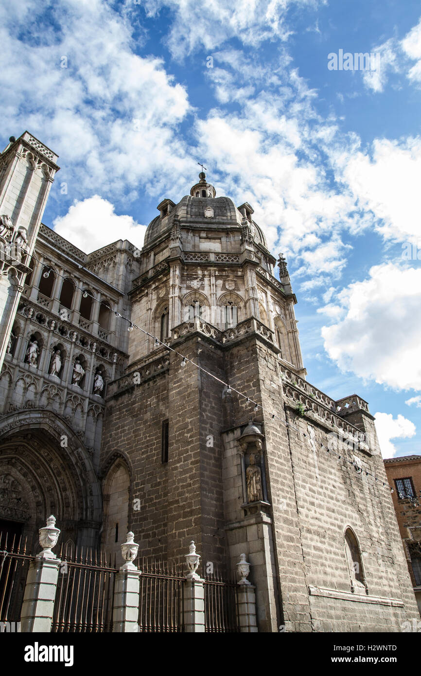 Façade de la cathédrale de Tolède, l'Eglise espagnole Banque D'Images