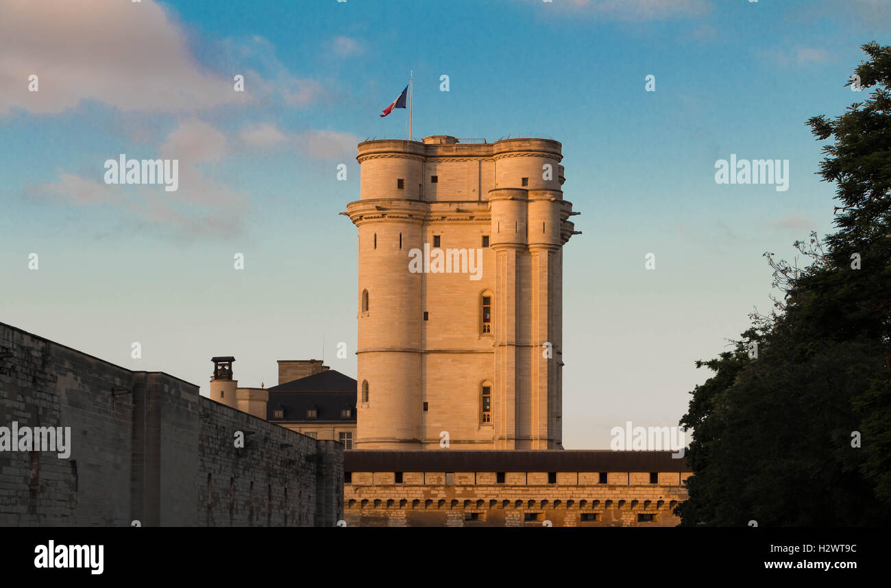 Le donjon du château de Vincennes, région parisienne, France. Banque D'Images