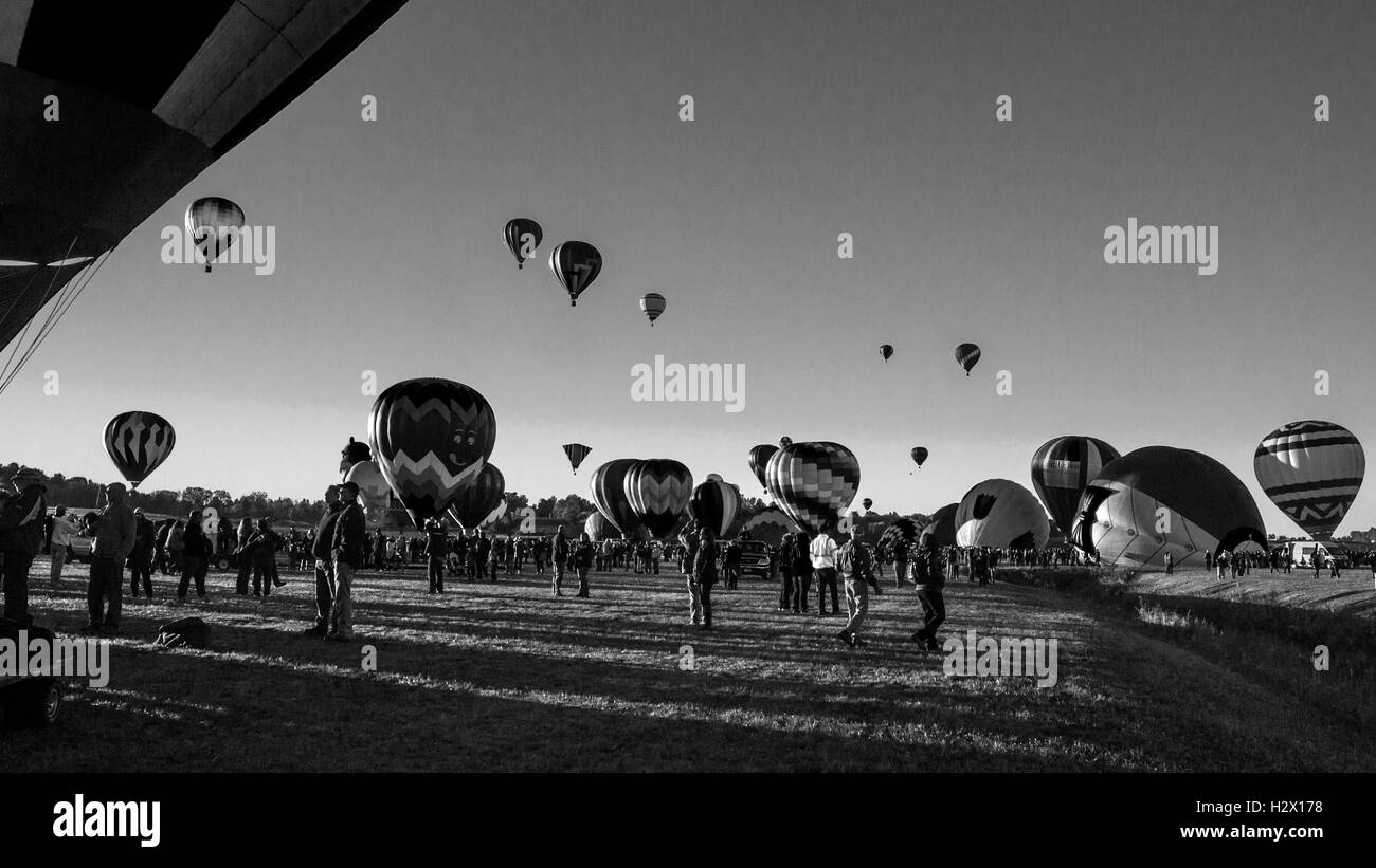 Lancement de ballons à air chaud Banque D'Images