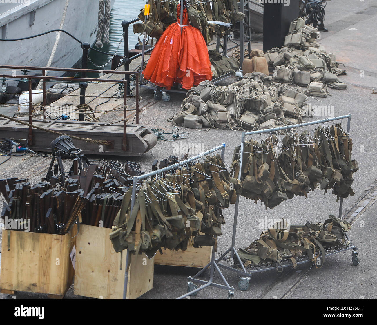 Christopher Nolan continue de filmer le film "unkirk» à Weymouth Harbour comprend : Atmosphère Où : Weymouth, Royaume-Uni 28 Juillet 2016 Quand : Banque D'Images