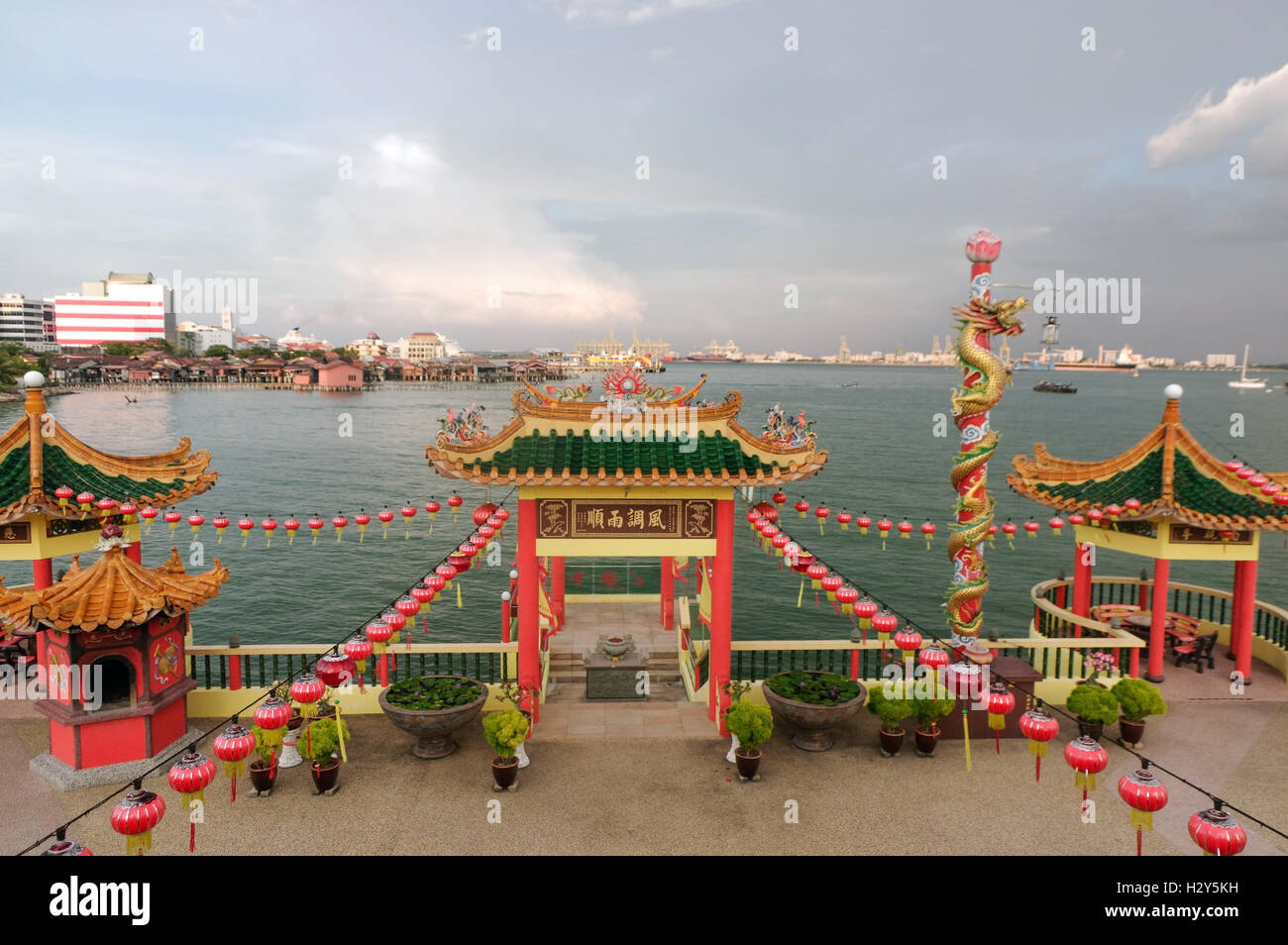 GEORGETOWN, MALAISIE - 29 MAI : Vue rapprochée de Hean Boo Thean Kuanyin temple bouddhiste chinois Clan jetées. Construit sur pilotis Banque D'Images