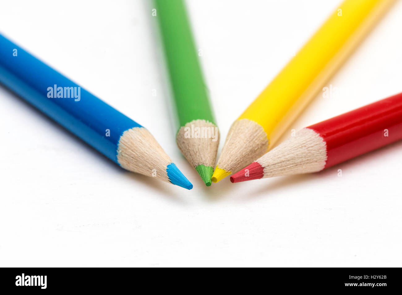 Quatre Crayons Banque D'Images