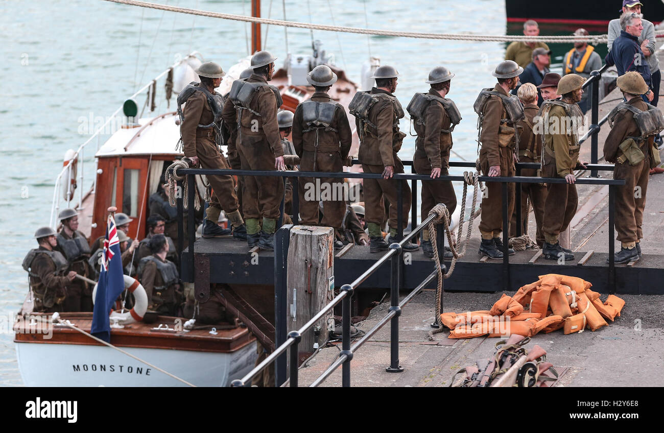 Christopher Nolan continue de filmer le film "unkirk' dans le port de Weymouth. Doté d''atmosphère : où : Weymouth, Royaume-Uni 28 Juillet 2016 Quand : Banque D'Images