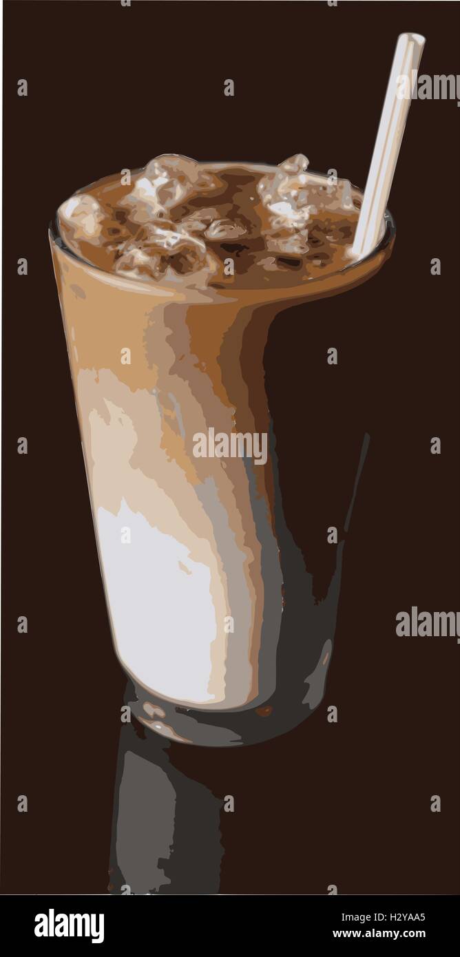 Cappucchino glacé ou Latte Illustration de Vecteur