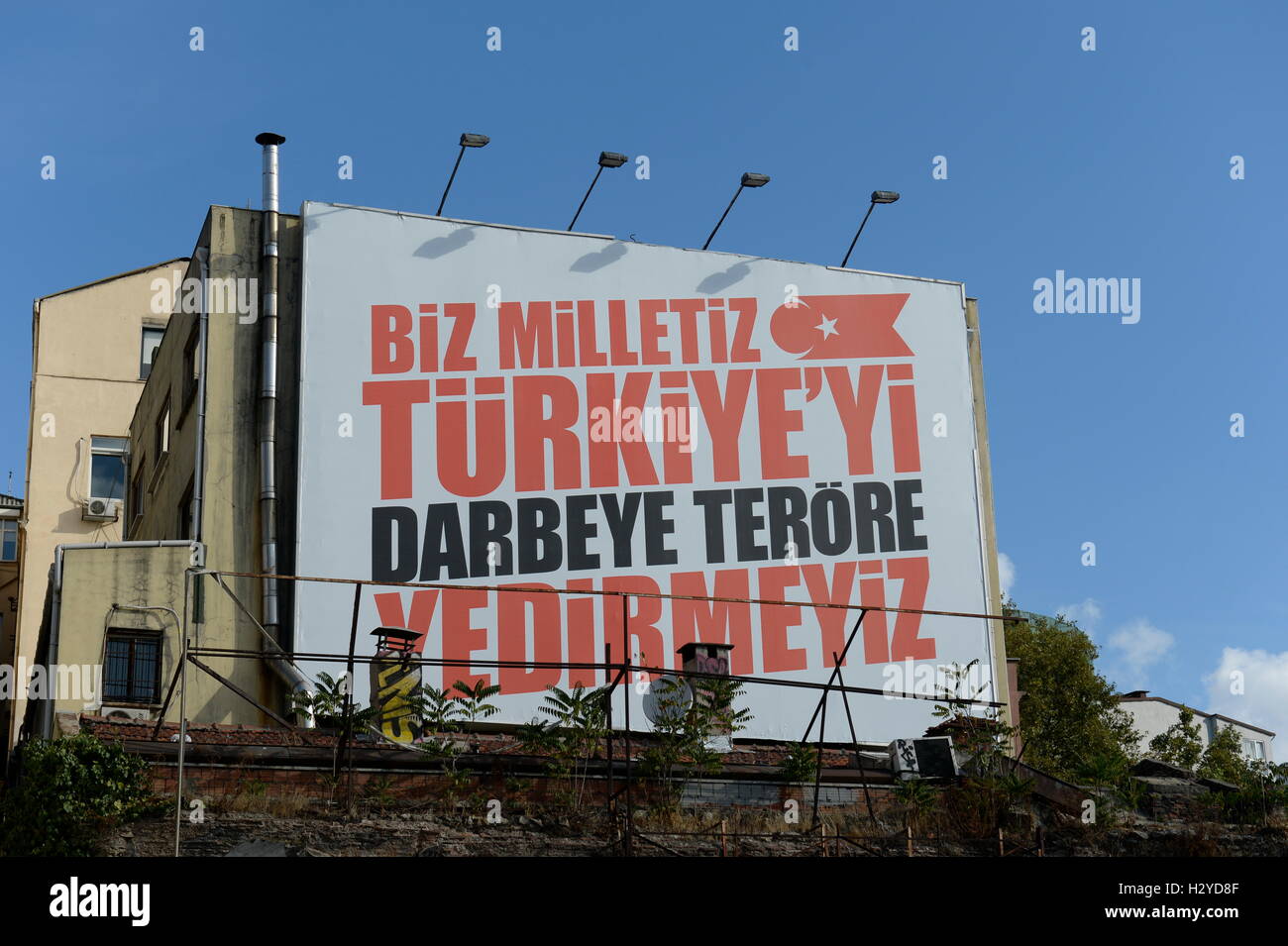 Istanbul, Turquie. Affiche anti-terreur du gouvernement turc à Beyoglu Banque D'Images