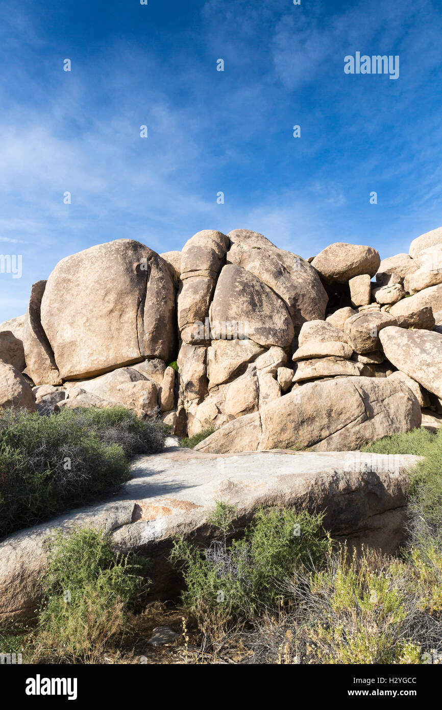 Paysage rocheux, le parc national Joshua Tree, California, USA Banque D'Images