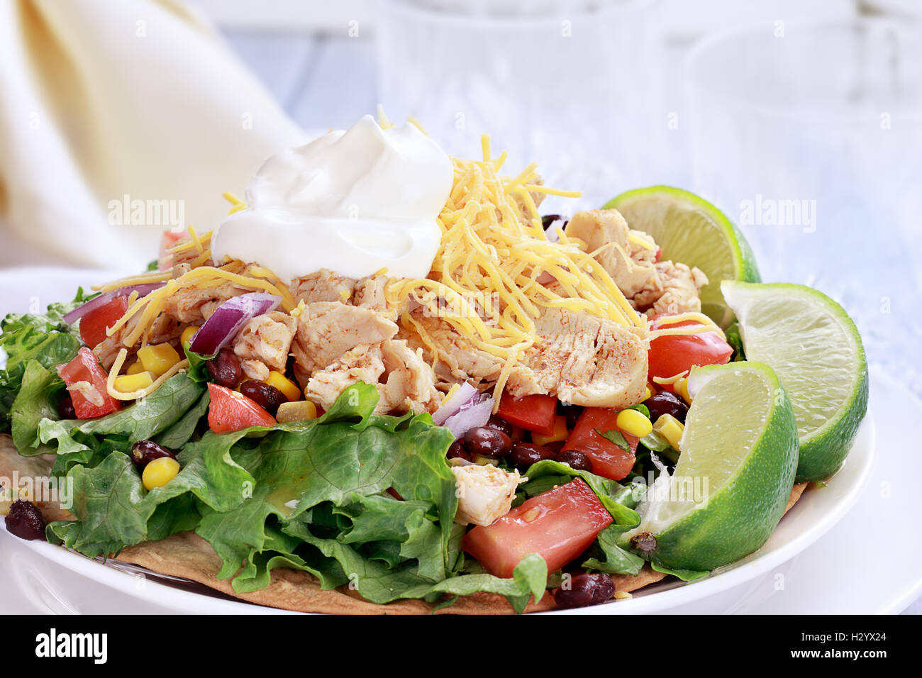 Tostadas au poulet délicieux Banque D'Images