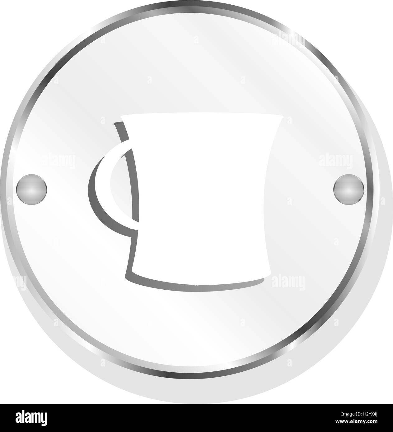 Icône Bouton tasse à café isolated on white Banque D'Images