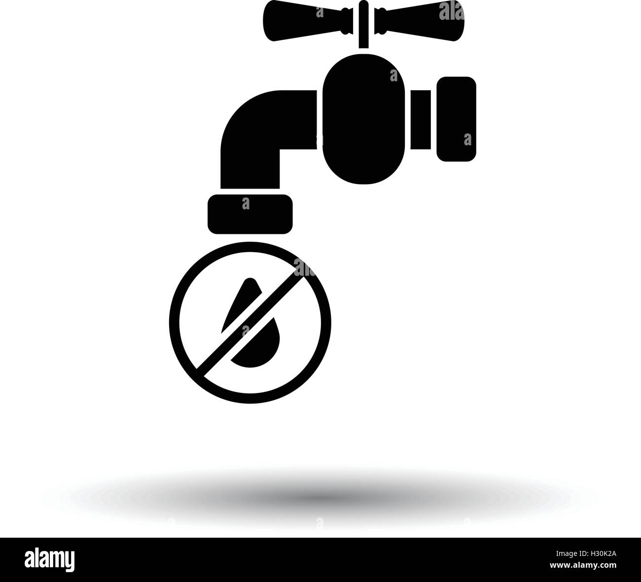 L'eau chute d'eau robinet avec icône. Fond blanc avec design de l'ombre. Vector illustration. Illustration de Vecteur