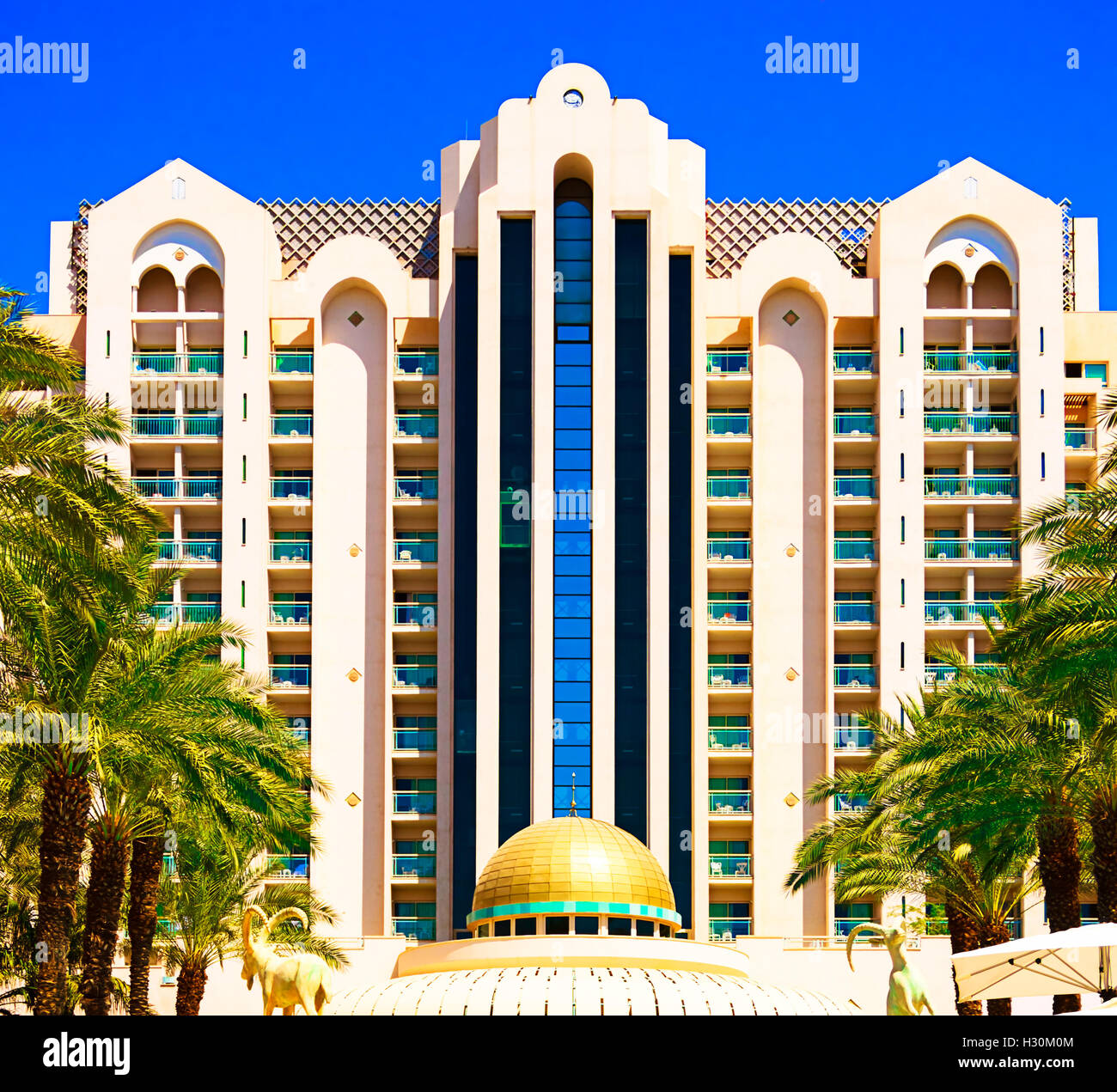 Herods Palace Hôtel cinq étoiles. Vue de face. Eilat. Banque D'Images