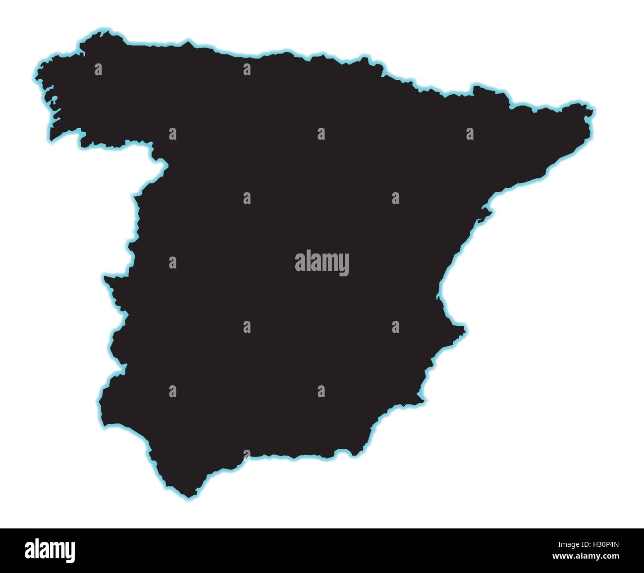 Silhouette contour plan du pays de l'UE de l'Espagne Illustration de Vecteur
