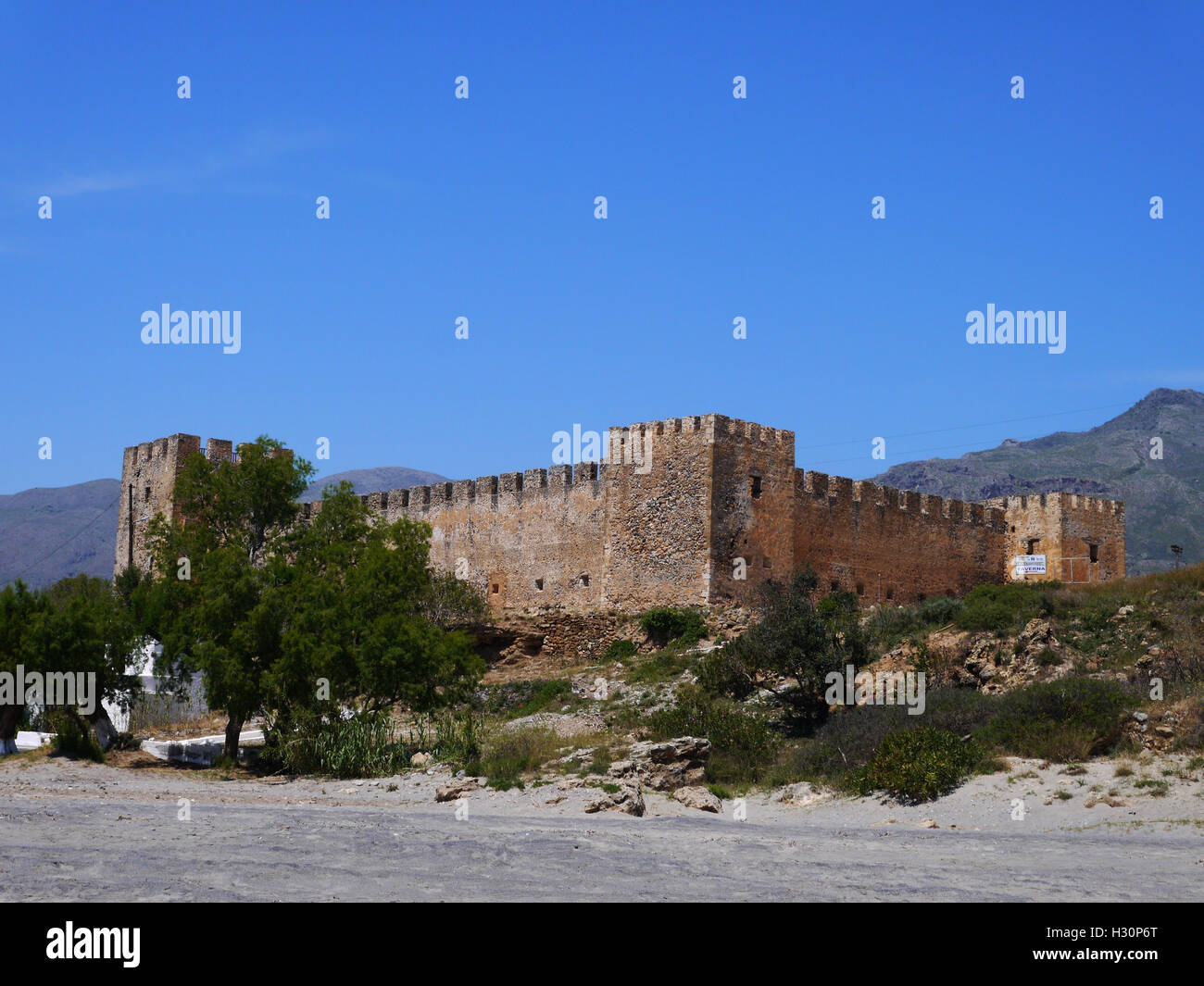 La forteresse de Frangokastello, sud de la Crète, Grèce Banque D'Images
