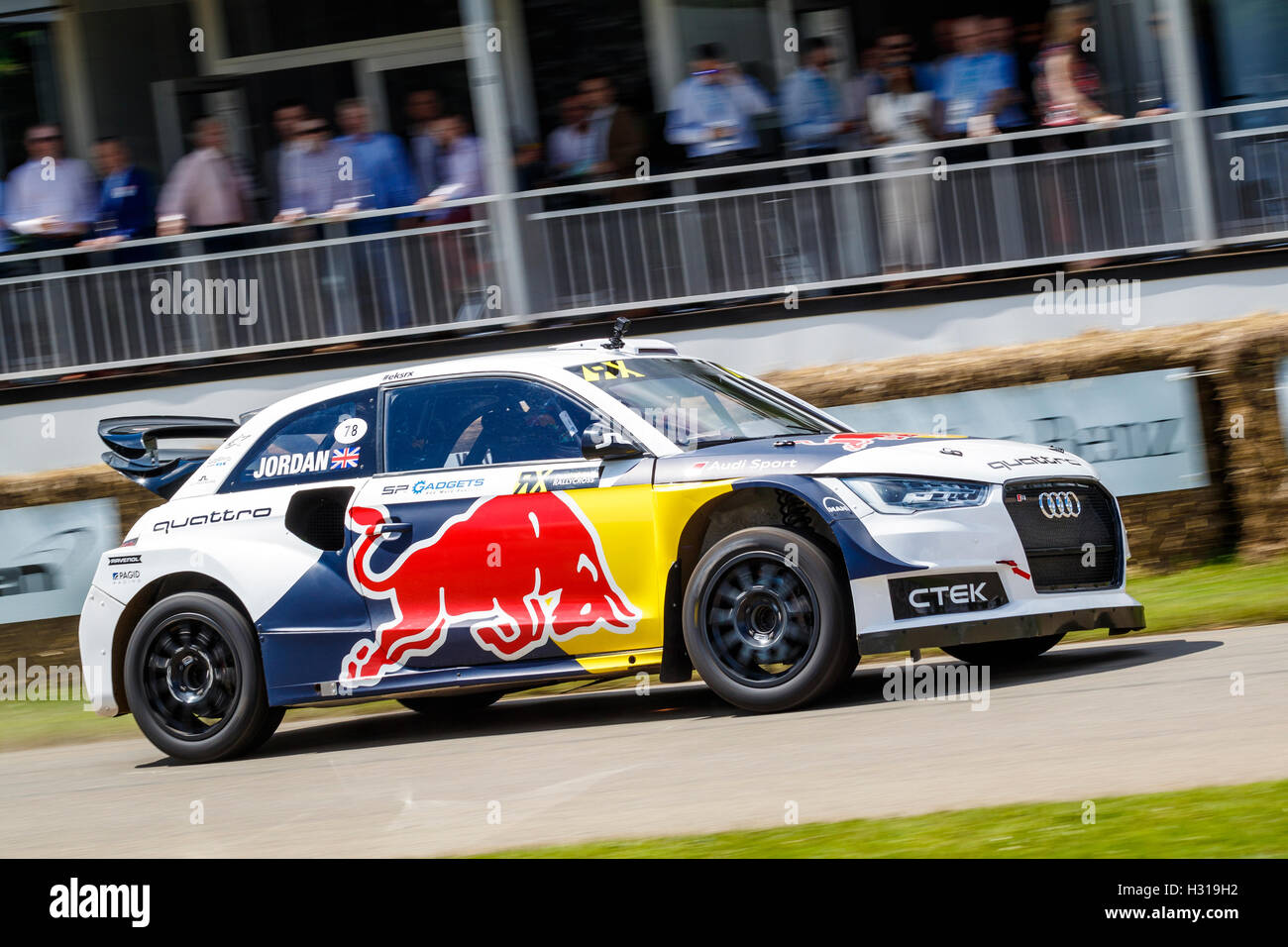 2016 Audi S1 RX EKS de voitures de location avec chauffeur Andrew Jordan au Goodwood Festival of Speed 2016, Sussex, UK Banque D'Images