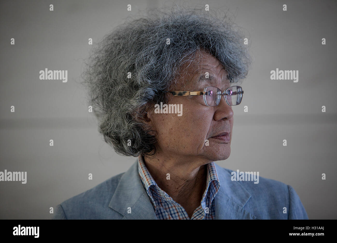 Satoshi kamata.Réunion des organisations non gouvernementales des groupes opposés à l'énergie nucléaire en Syugiin giin Kaikan building.Tokyo.Japon Banque D'Images