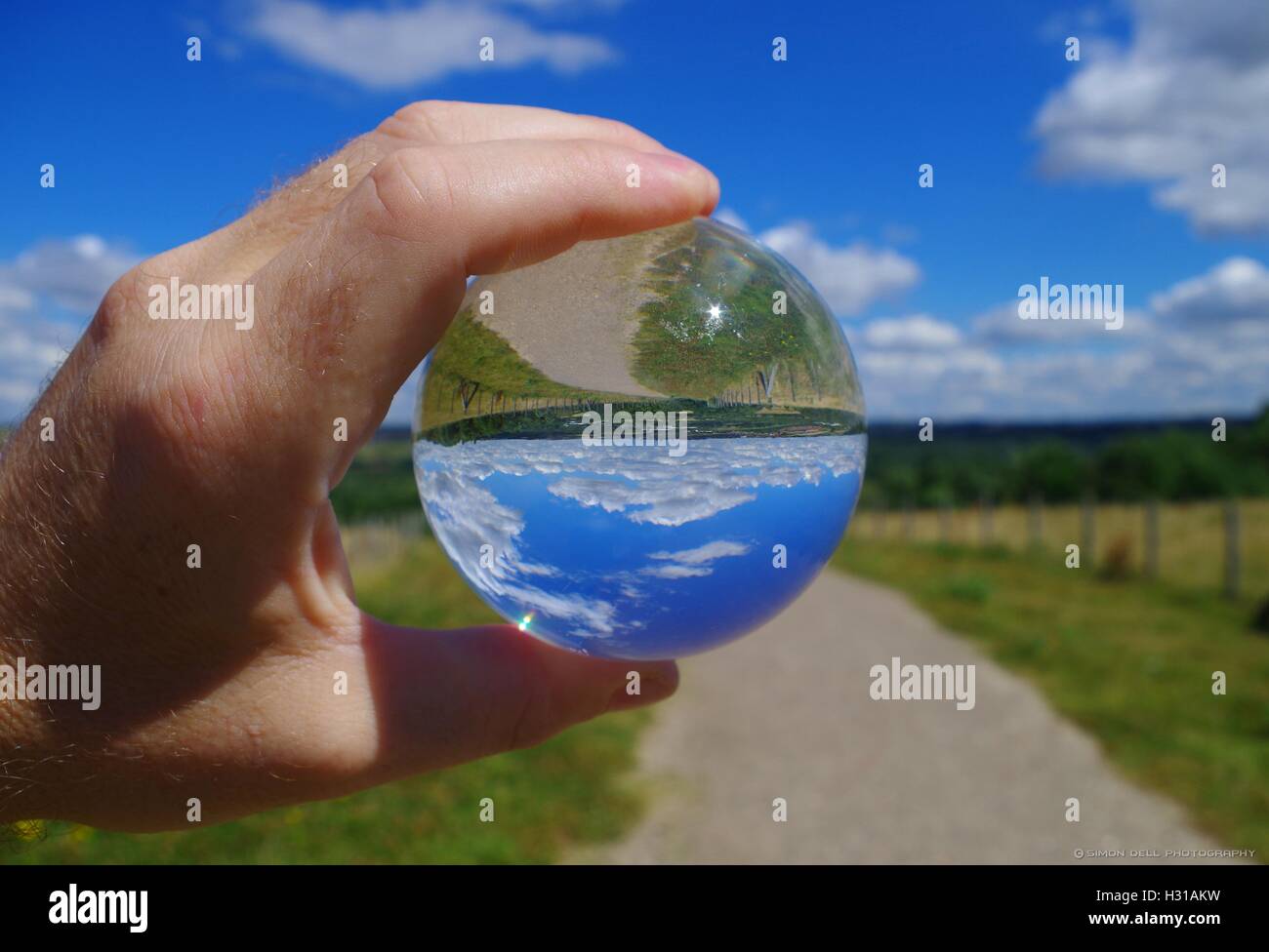 Crystal Ball Paysage photographie Sheffield shirebrook valley Banque D'Images