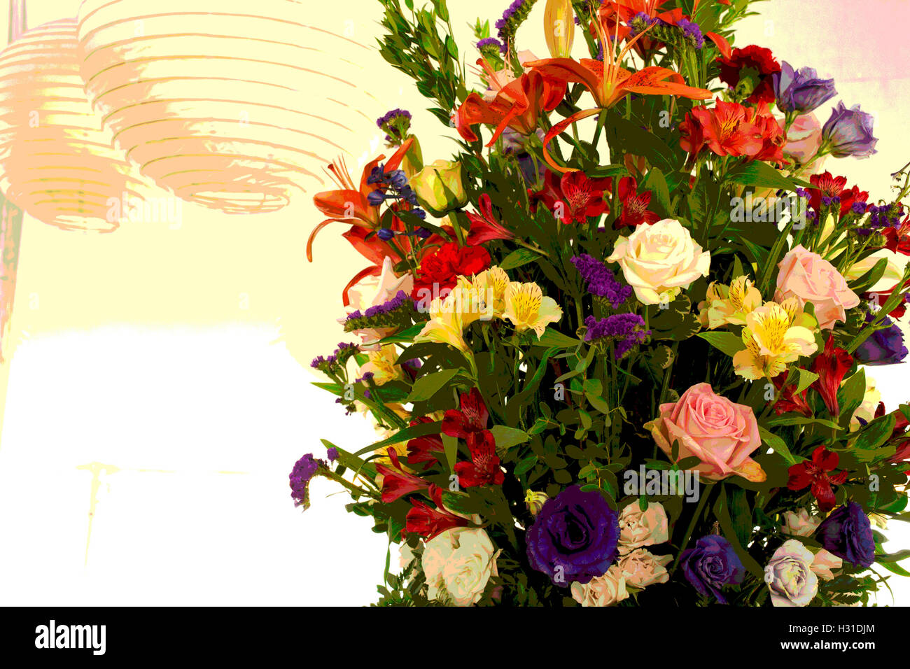 Bouquet de fleurs à un parti. Banque D'Images