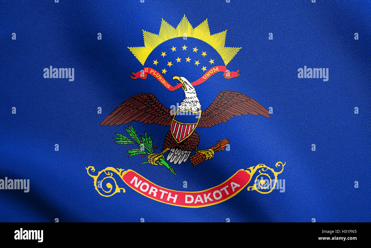 Drapeau officiel du Dakota du Nord, symbole. Élément patriotique américain. USA banner. États-unis d'Amérique. Banque D'Images