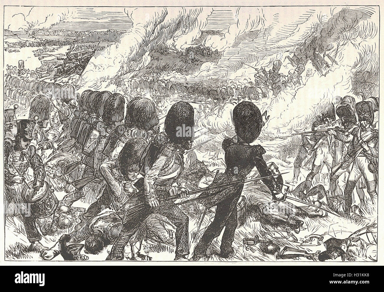 La dernière CHARGE À WATERLOO - de 'Cassell's Illustrated Histoire universelle" - 1882 Banque D'Images