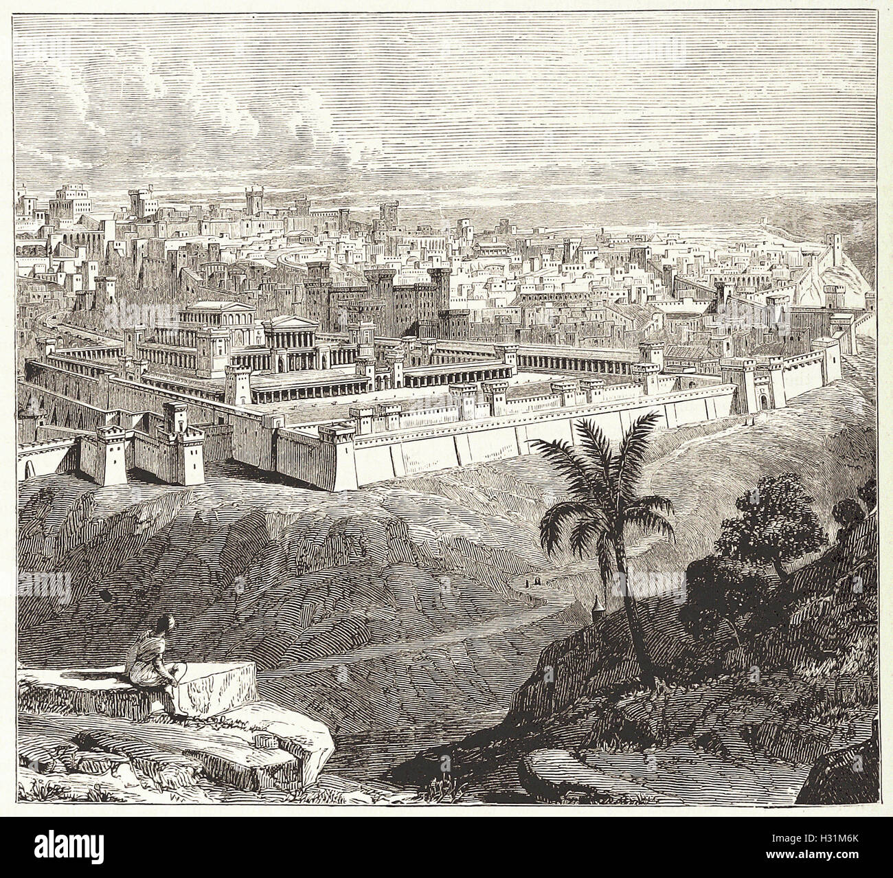 Jérusalem AU TEMPS DE JÉSUS CHRIST, montrant le temple comme restauré par Hérode le Grand de Jérusalem AU TEMPS DE JÉSUS CHRIST, montrant le temple comme restauré par Hérode le Grand de