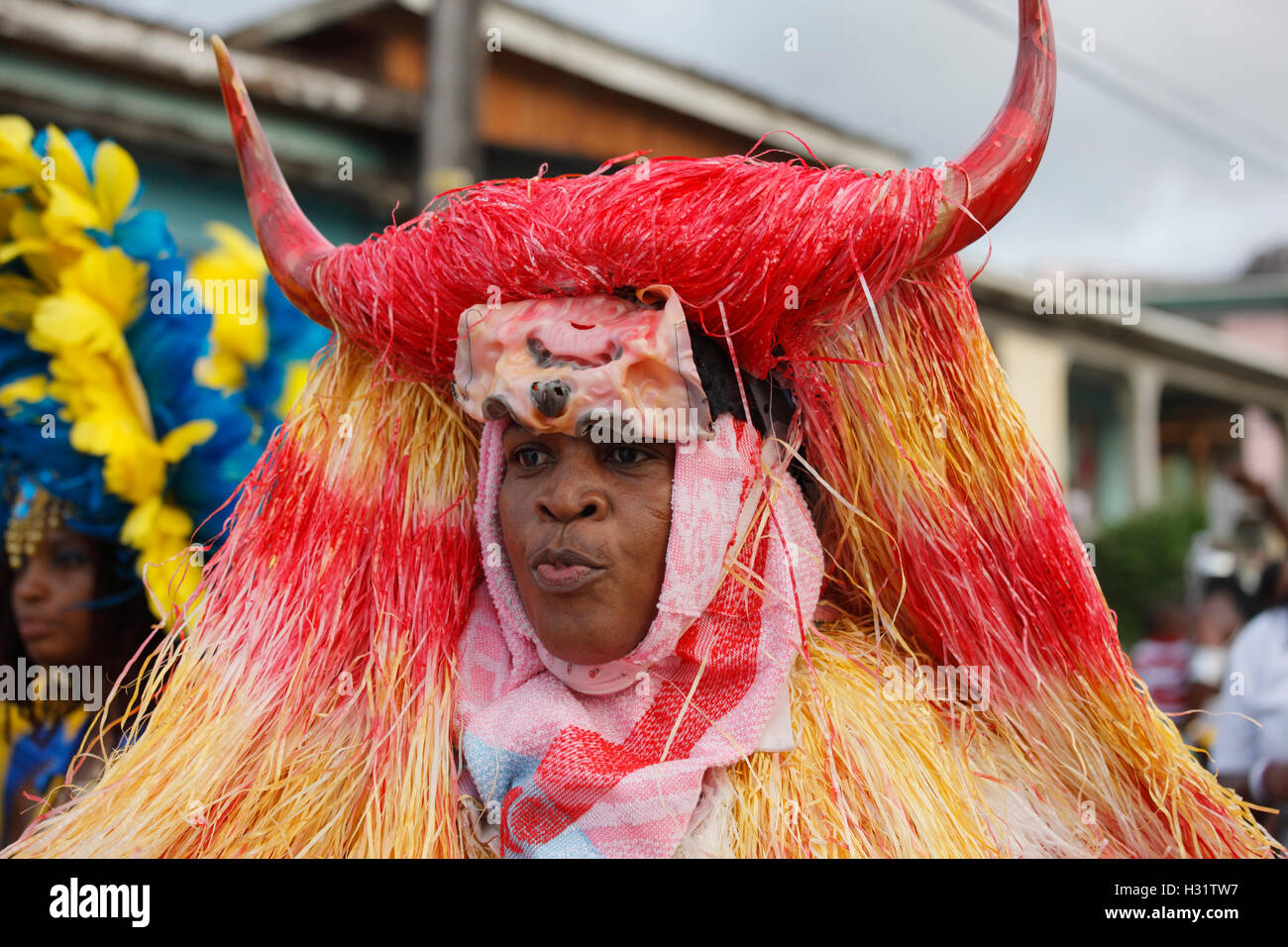 La célébration du carnaval dans Roseau sur l'île de la Dominique, des Caraïbes. Photo Copyright © Brandon Cole. Tous droits réservés worldwi Banque D'Images