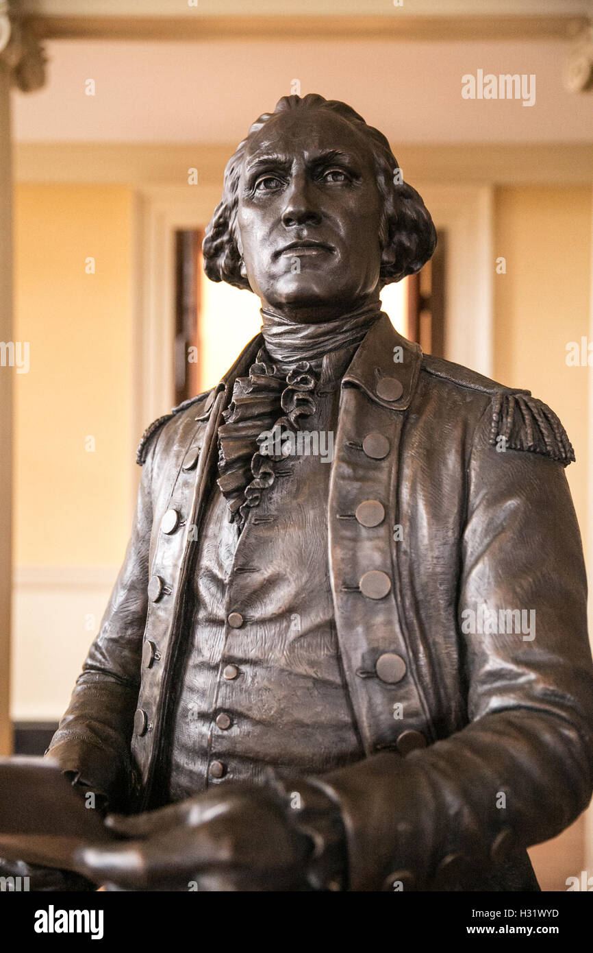 Statue de George Washington à la State House à Annapolis (Maryland) Banque D'Images