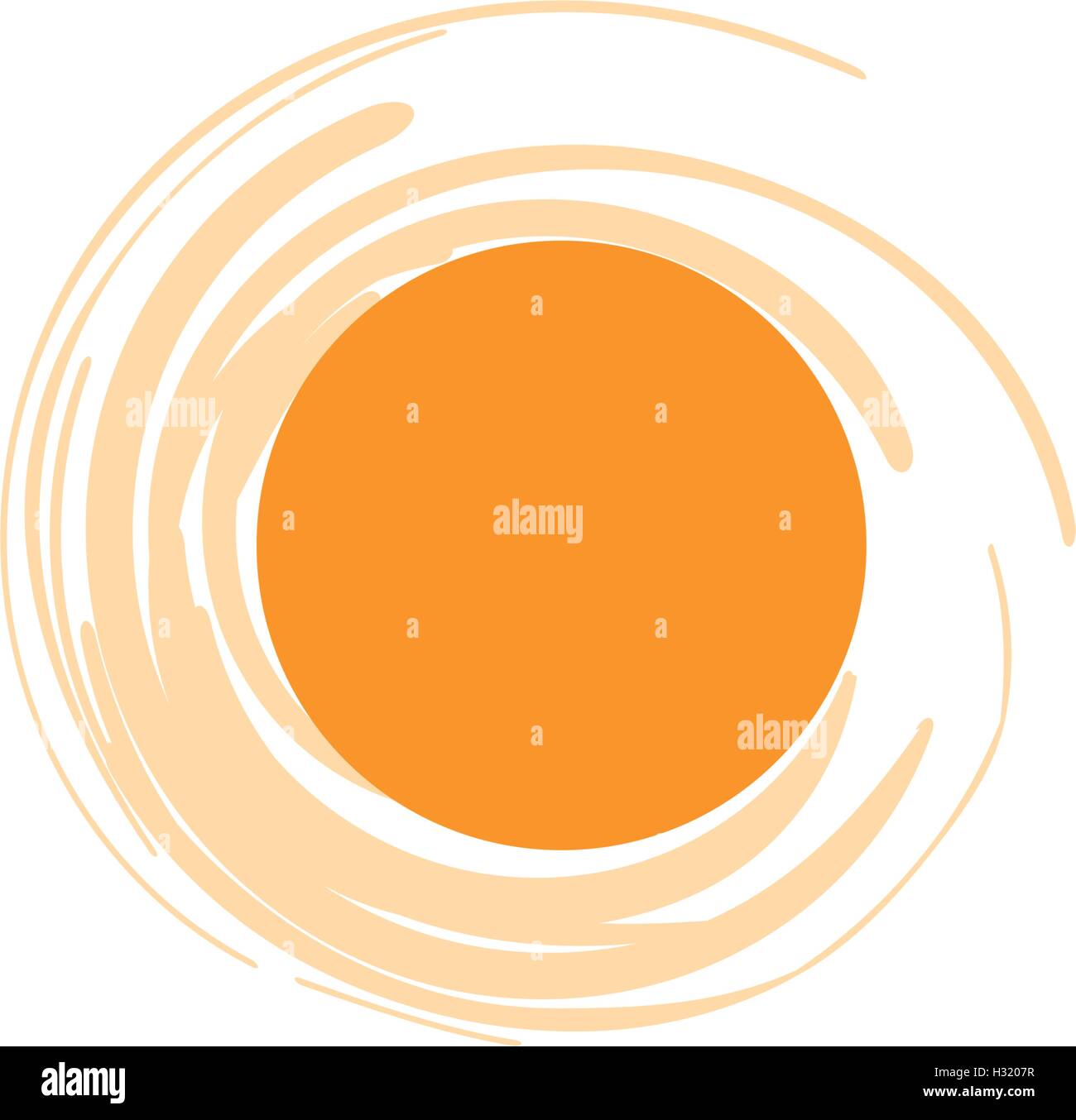 Vector isolated logo sun modèle. Résumé Points symbole. Round forme inhabituelle. Illustration de Vecteur