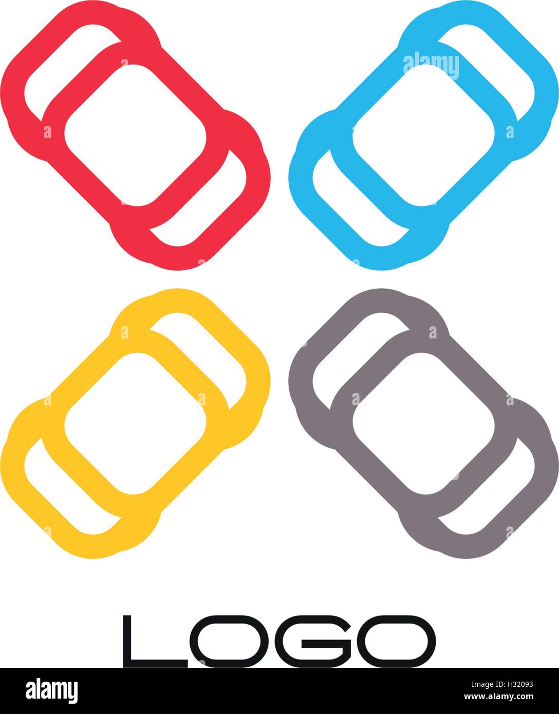 Ensemble de dispositifs isolés vecteur coloré. Mobile simple contour. Voitures silhouette. Parking area. L'élément routier. Service de mécanicien. L'emblème des véhicules. Assurance voiture voitures.logo illustration vectorielle. Illustration de Vecteur