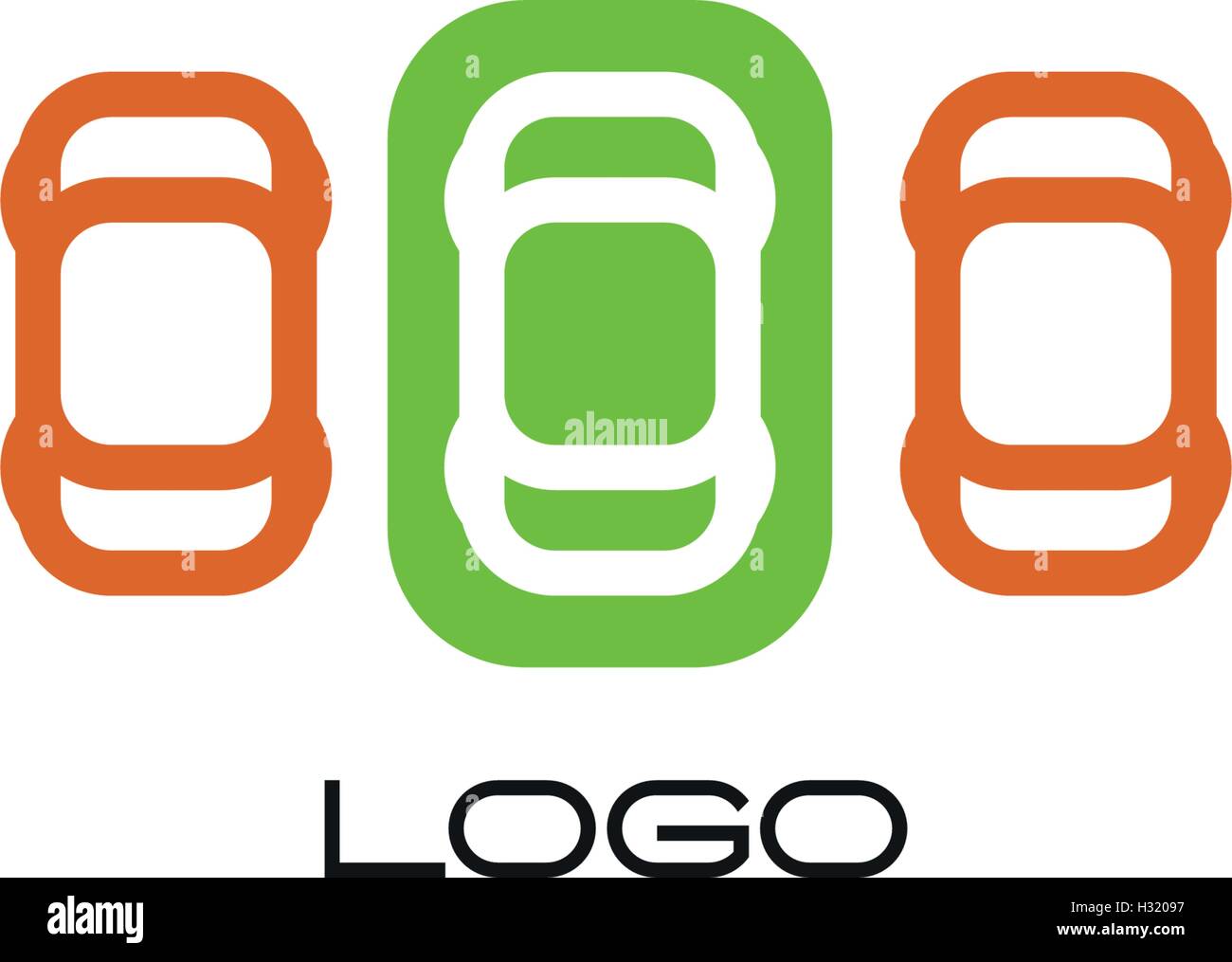 Ensemble de dispositifs isolés vecteur coloré. Mobile simple contour. Voitures silhouette. Parking area. L'élément routier. Service de mécanicien. L'emblème des véhicules. Assurance voiture voitures.logo illustration vectorielle. Illustration de Vecteur