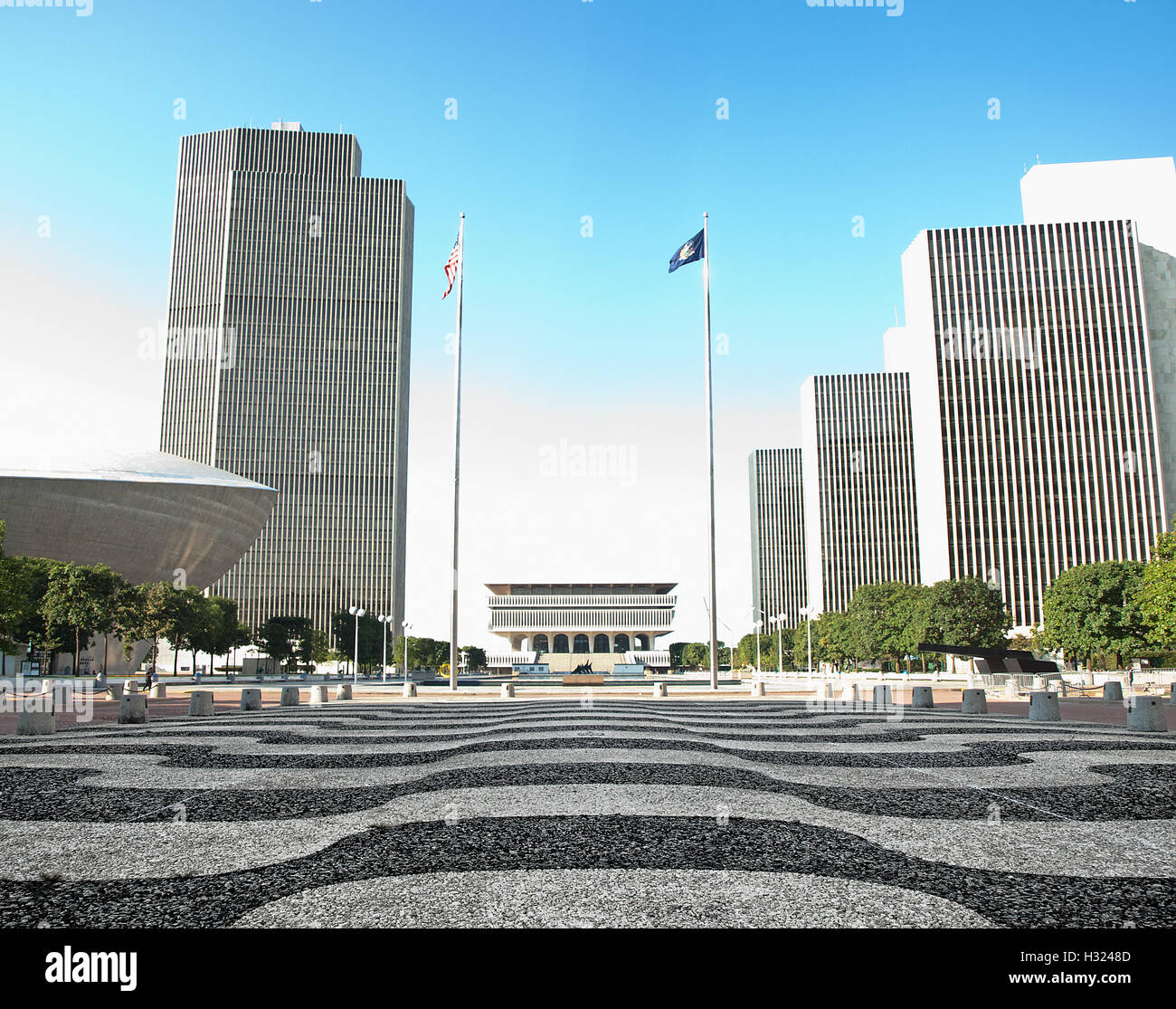 Vue sur l'Empire State Plaza à Albany , New York, septembre 2016 Banque D'Images
