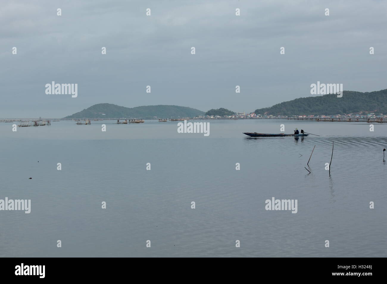 Bay, beau, bleu, bateau, littoral, europe, pêcheur, maison de vacances, horizon, Island, lac, paysage, montagne, nature, océan, pis Banque D'Images