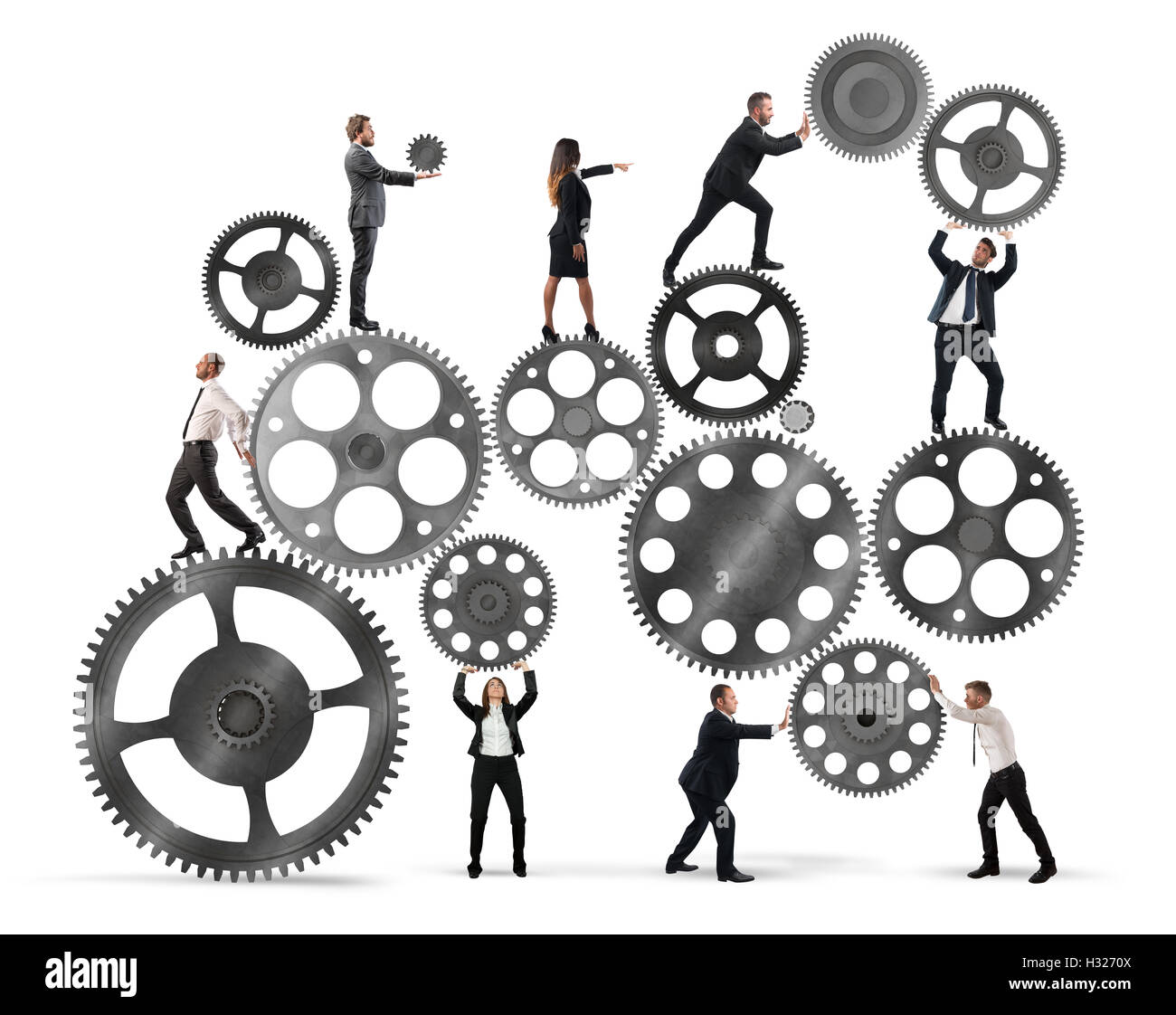 Le travail d'équipe d'entrepreneurs Banque D'Images