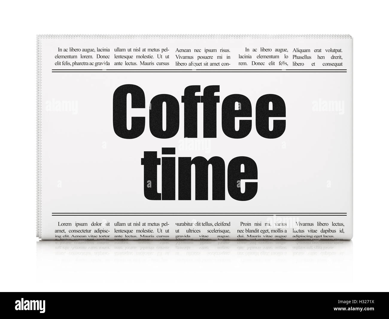 Concept de temps : gros titre de journal Coffee Time Banque D'Images