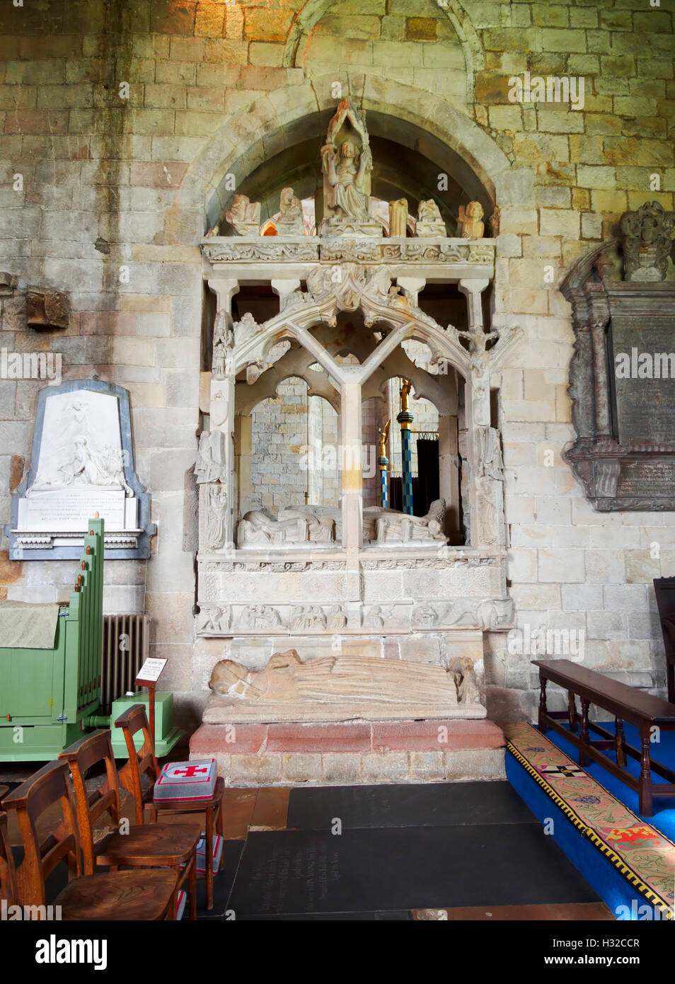 Harrington tombe, Prieuré de Cartmel, Grange Over Sands, Cumbria Banque D'Images