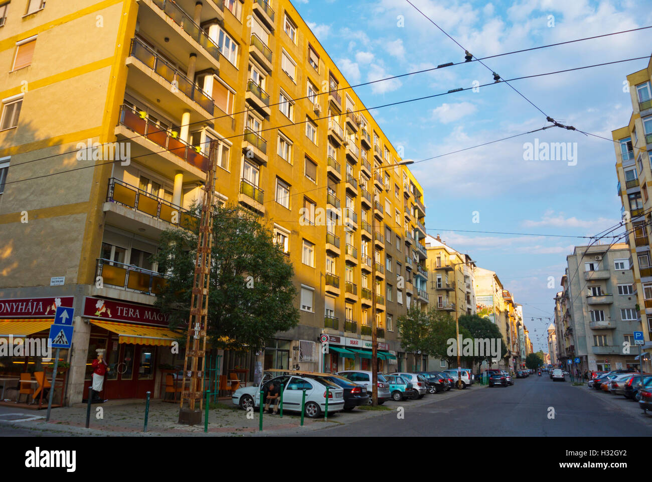 Pozsonyi út, Ujlipotvaros côté Pest, Budapest, Hongrie, Europe, Banque D'Images