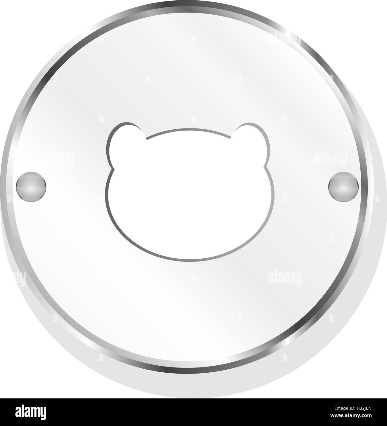 Ours en peluche jouet Head web icon isolated on white Banque D'Images