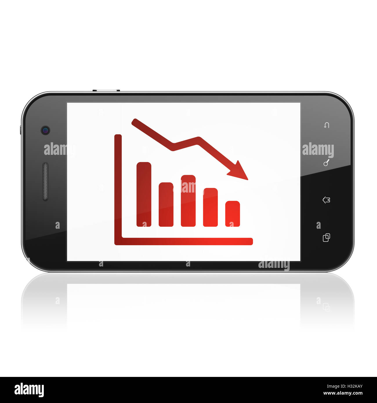 News concept graphique : déclin sur smartphone Banque D'Images