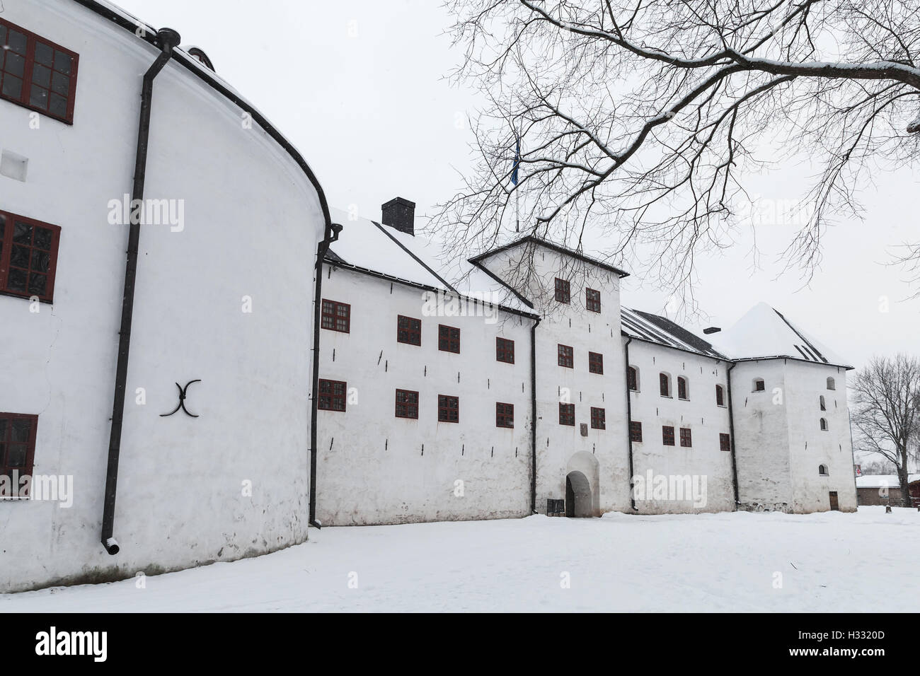 Turku, Finlande - le 17 janvier 2016 : le château de Turku bailey en hiver Banque D'Images