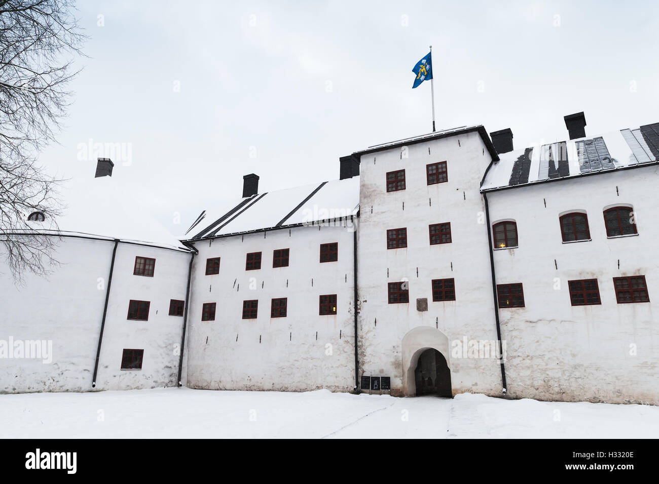 Turku, Finlande - le 17 janvier 2016 : le château de Turku bailey en hiver jour Banque D'Images