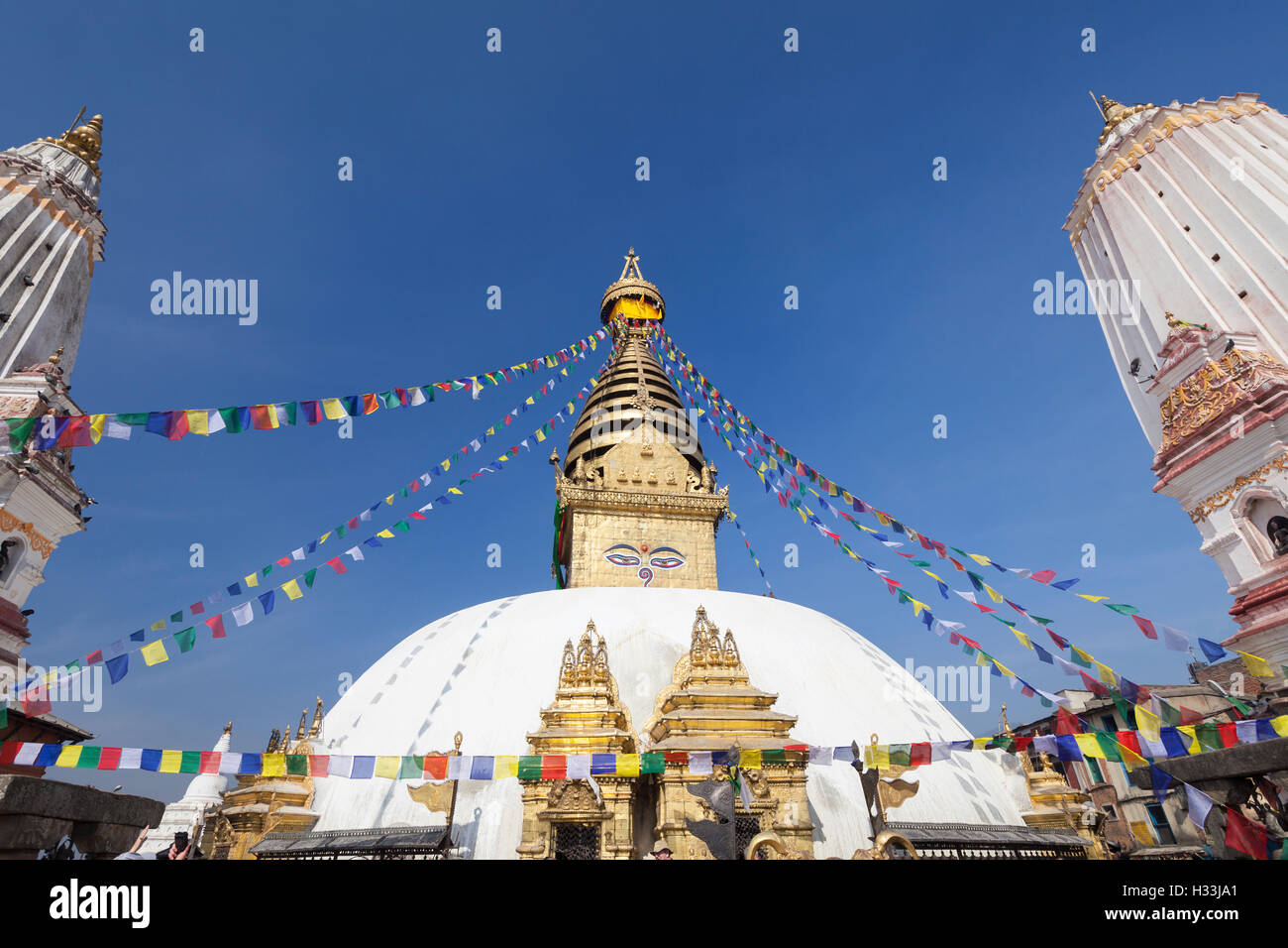 Temple de Swayambhunath, Katmandou, Népal Banque D'Images