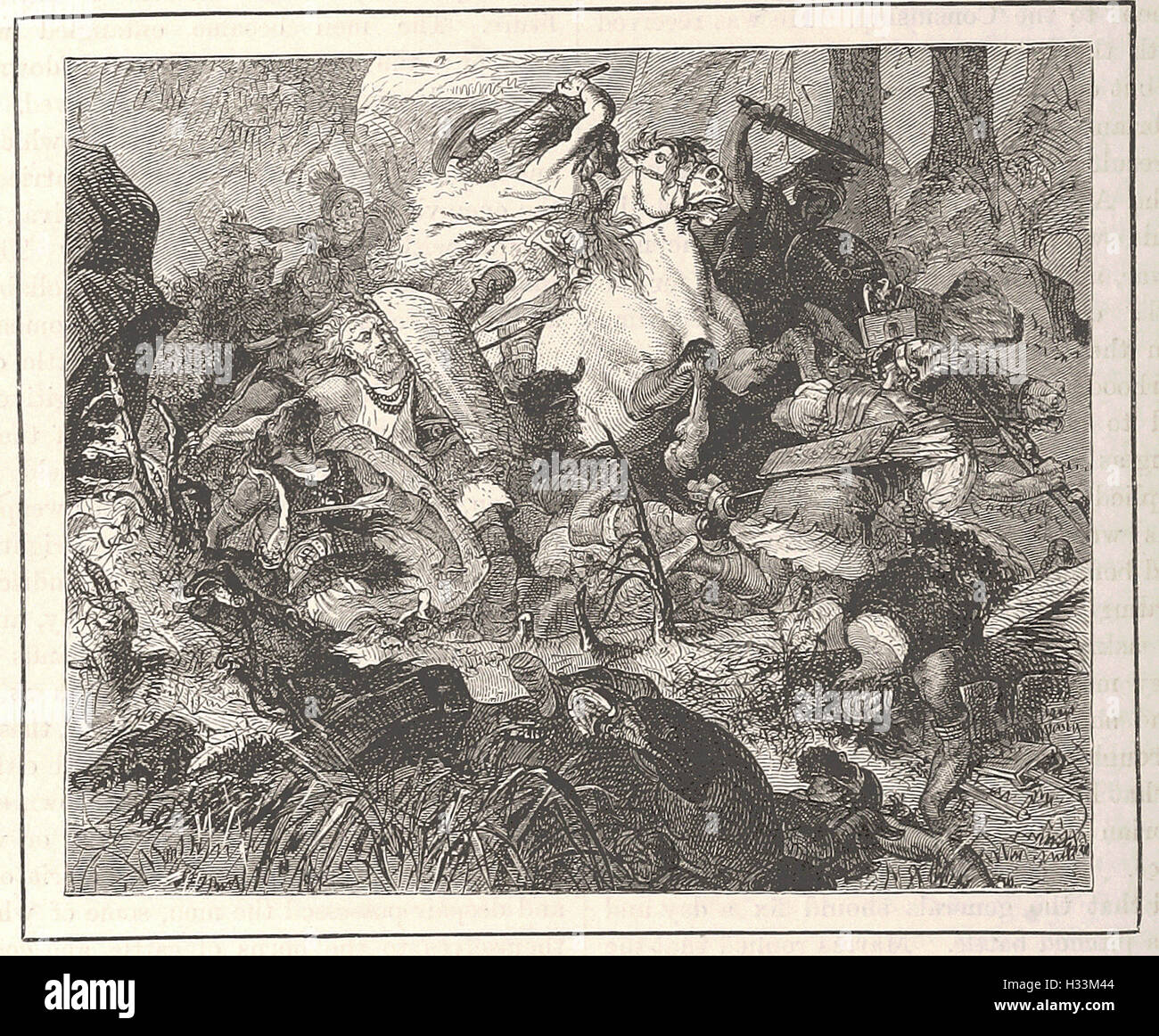 CIMBRIANS ET ROMAINS DANS LA BATAILLE - à partir de la 'Cassell's Illustrated Histoire universelle" - 1882 Banque D'Images