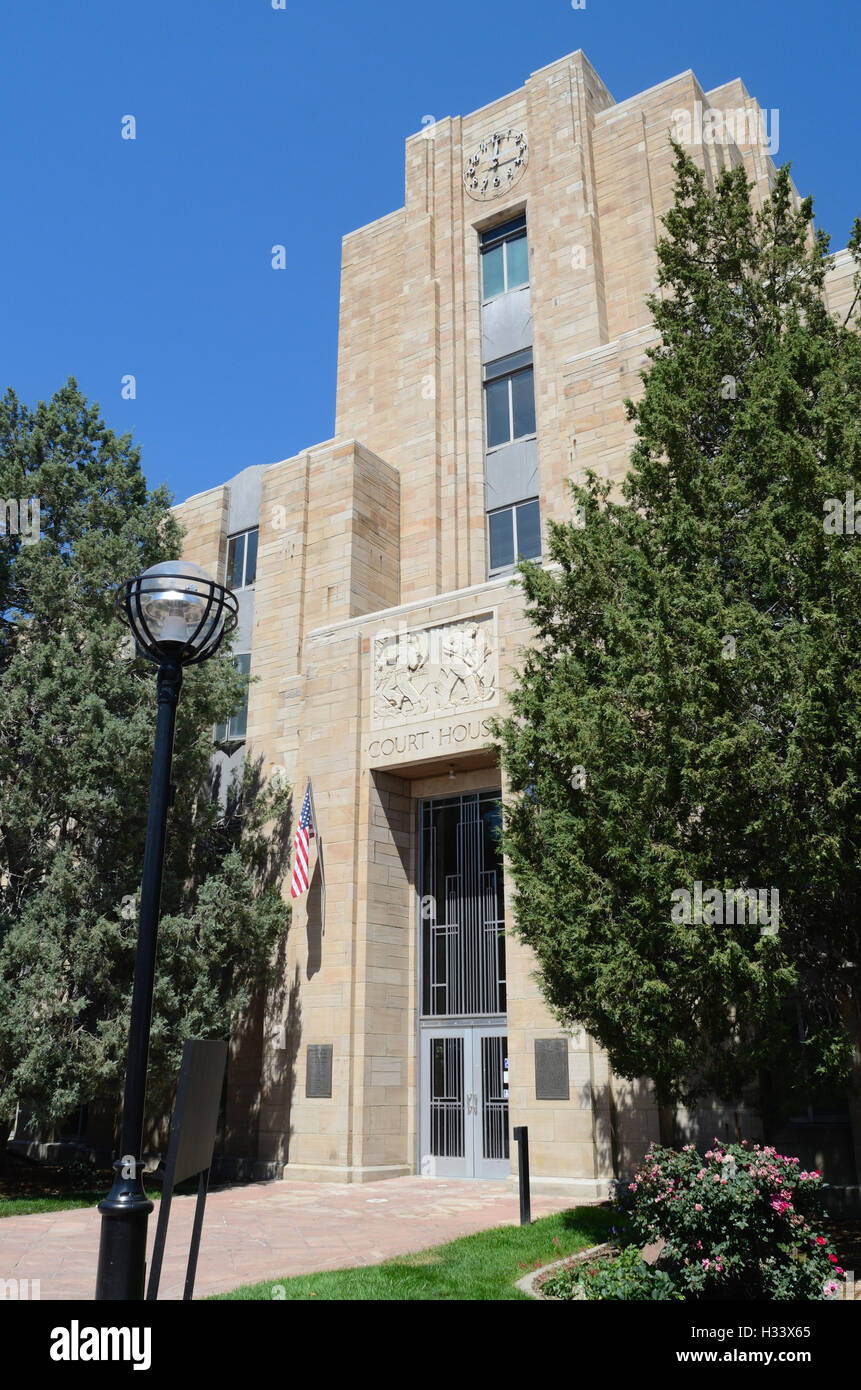 Palais de justice du comté de Boulder en été Banque D'Images