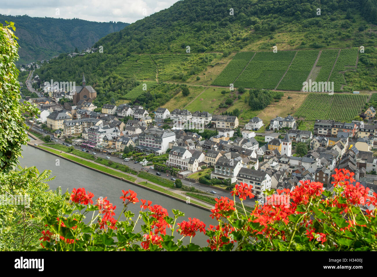 La Moselle du Château Reichsburg Cochem,, Rheinland-pfalz, Allemagne Banque D'Images