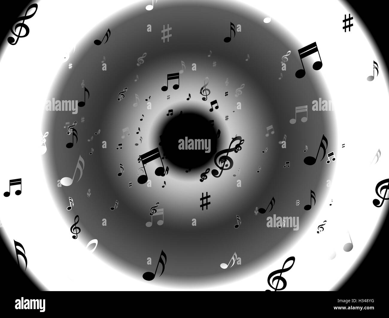 Des notes de musique historique montre l'art abstrait et mélodies Banque D'Images