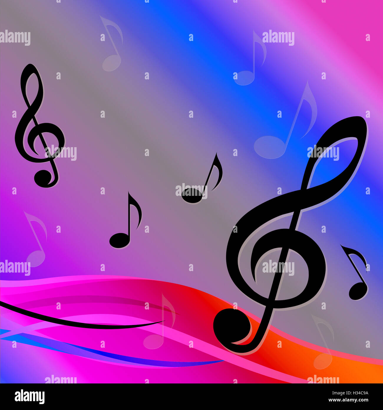 Clé de Sol Contexte signifie Melody Composition ou encore de Backg Banque D'Images