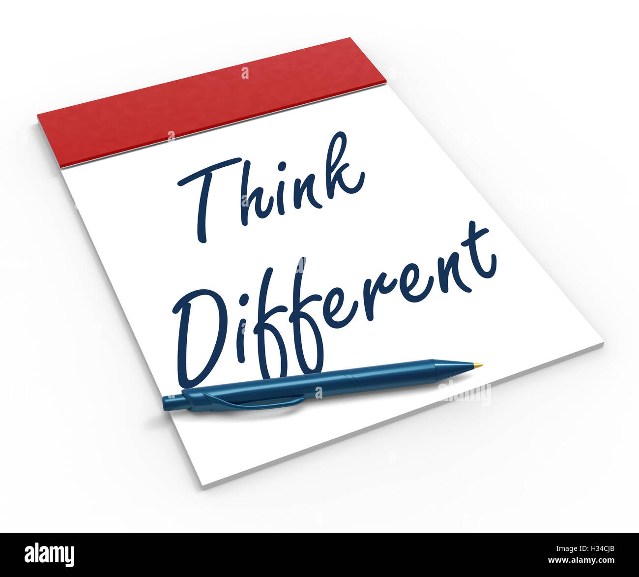 Think Different ordinateur portable indique l'inspiration et l'Innovation Banque D'Images