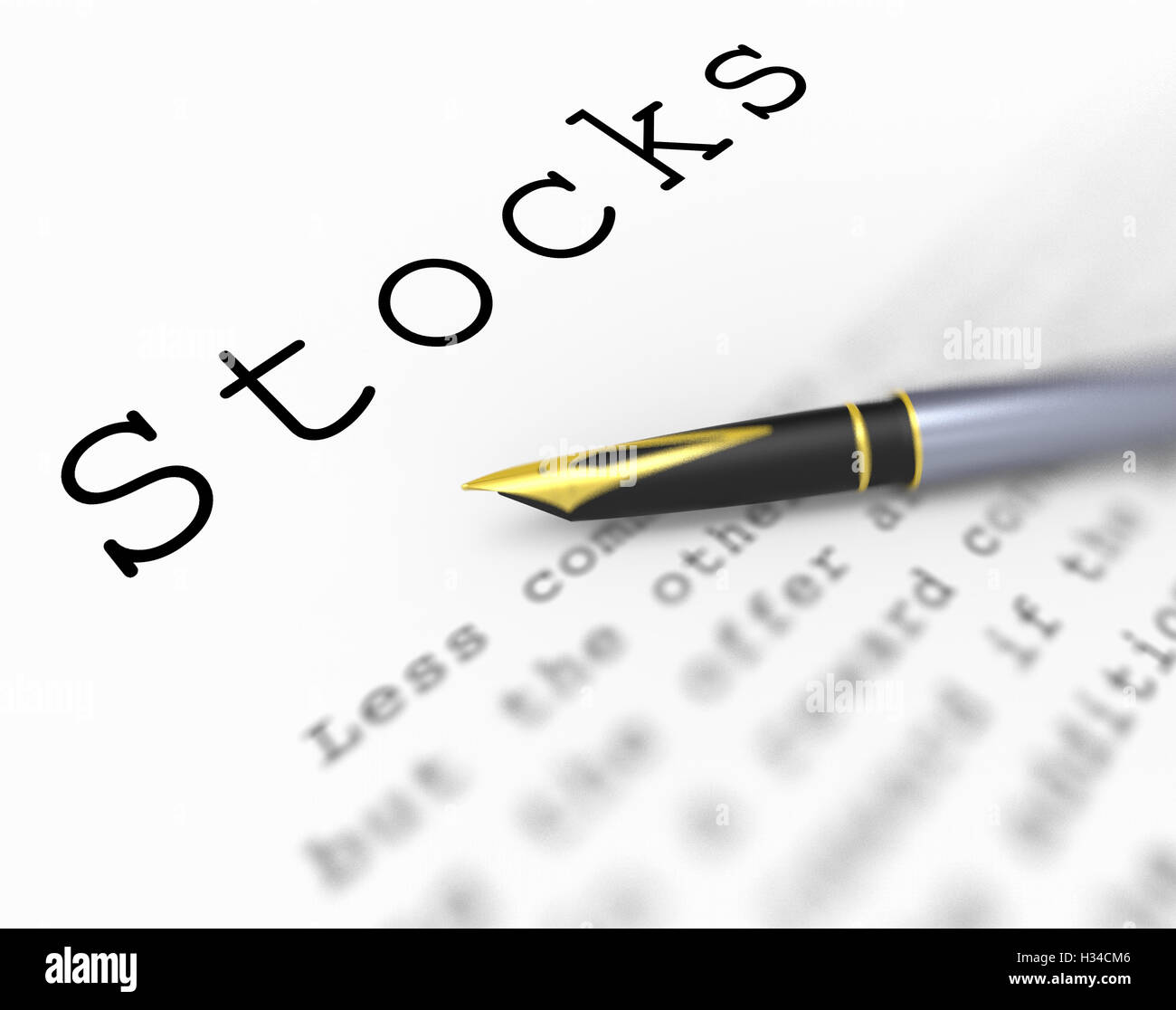 Mot montre l'investissement dans les stocks et d'actions de l'entreprise Banque D'Images